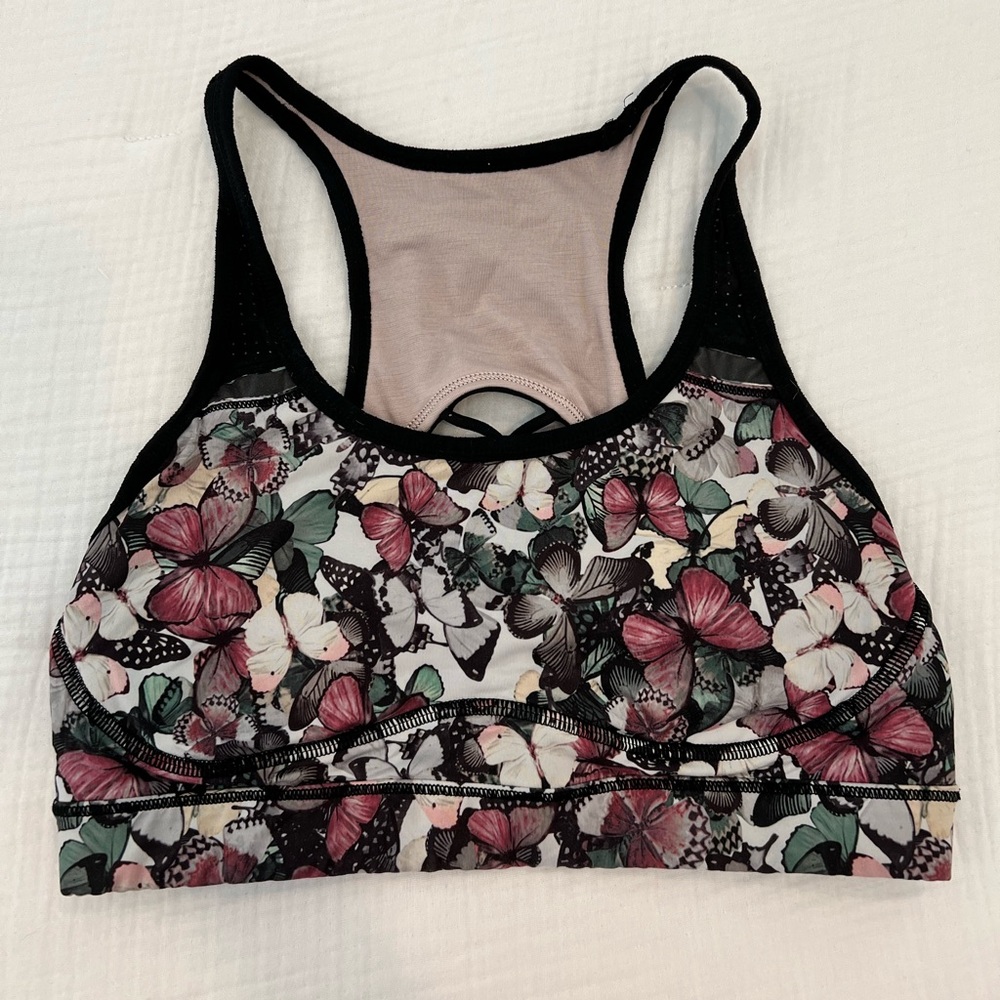 lululemon Sweaty or Not Bra II - Butterfly Print
